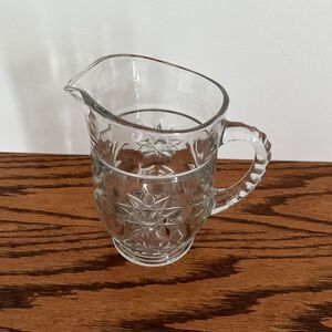 Vintage Anchor Hocking Star of David 5.5" tall Pint Pitcher Early American